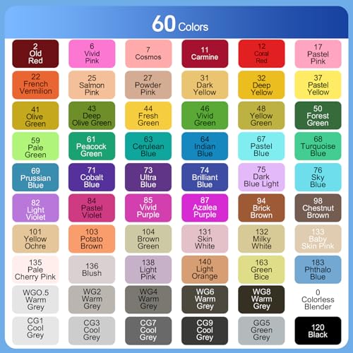120 Colors Dual Tip Alcohol Based Art Markers Set with Case A317628