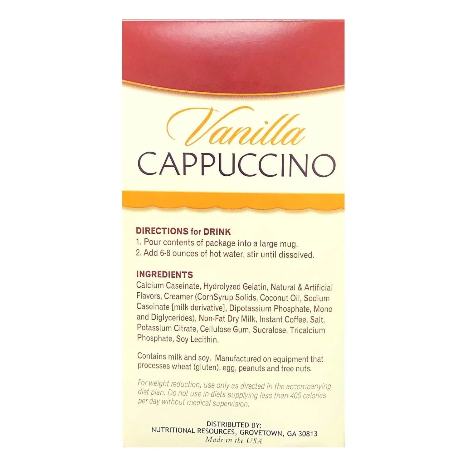 Vanilla Cappuccino 15g Protein Low Calorie Low Carb Low Sugar 7 Servings Per Box 3 Pack H46918