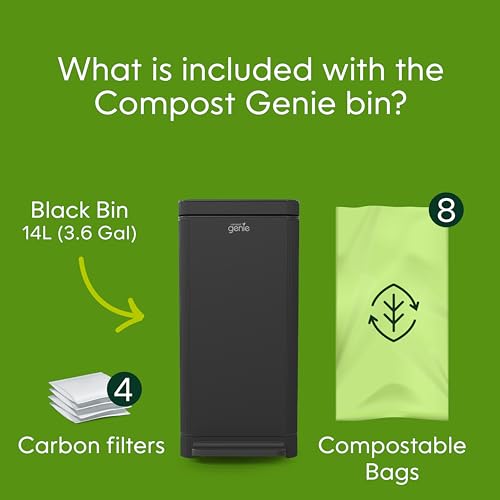 White Stainless-Steel Large Kitchen Compost Bin J7790