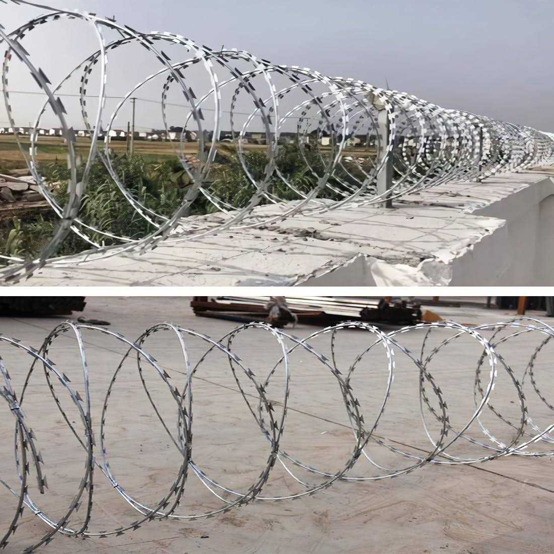 Galvanized Barbed Wire Razor Ribbon, 98 Feet per Roll U801