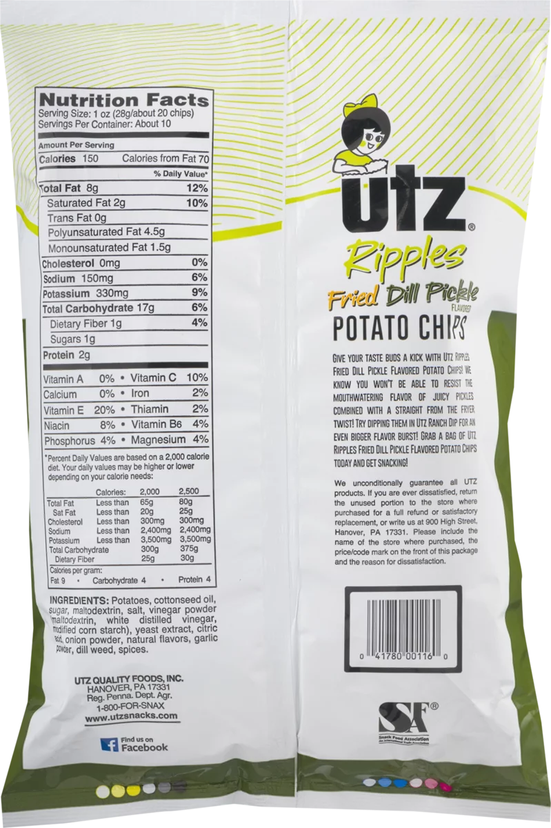 Fried Dill Pickle Flavored Potato Chips, 4-Pack 7.75 oz. B339