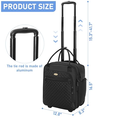 Black 16.5inch Lightweight Carry-On Suitcase I2995