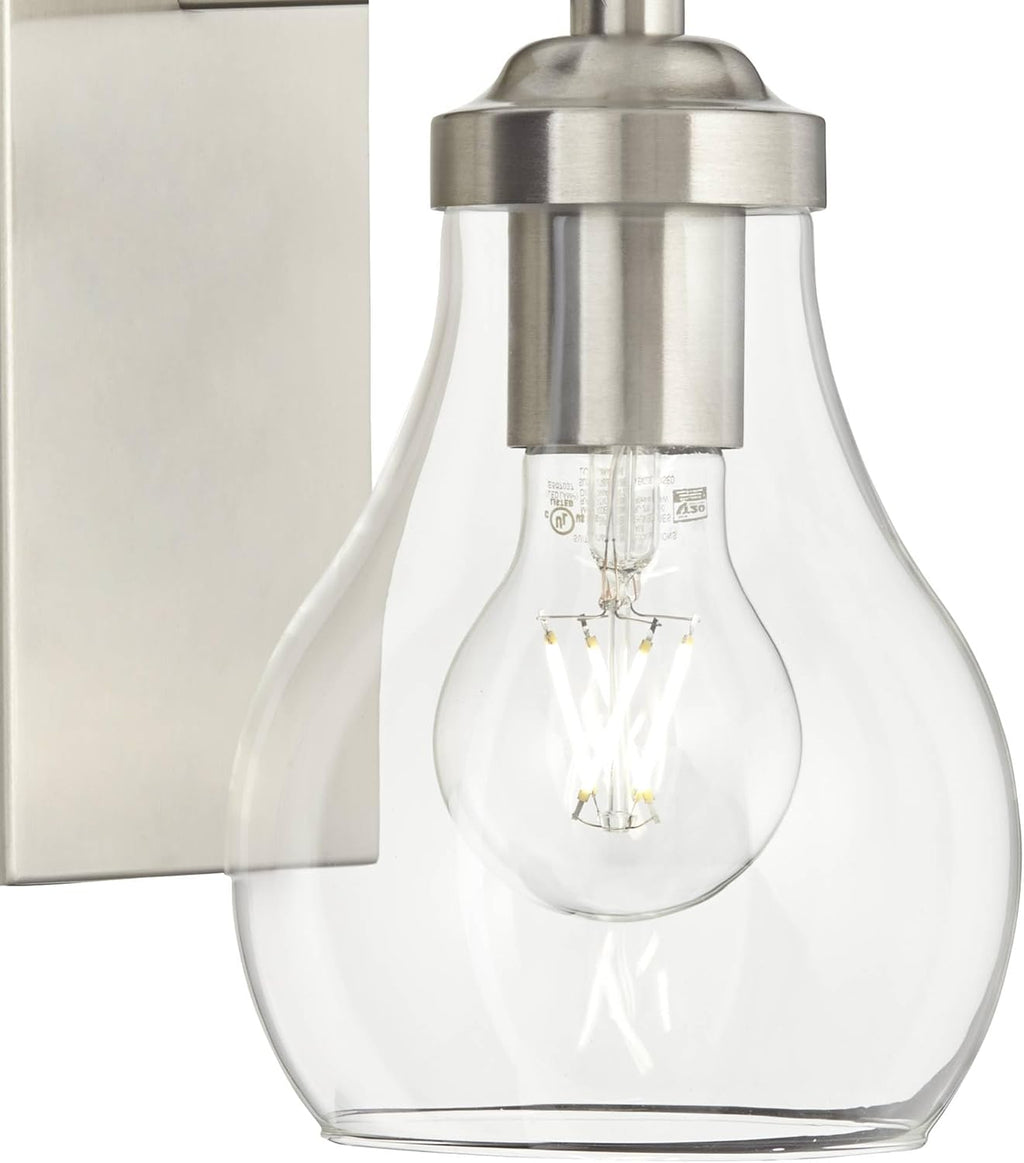 Set of 2 Brushed Nickel Wall Light Sconces B975049