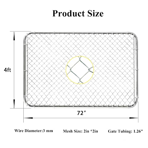 Adjustable Chain Link Fence Gate Kit, 26"-72" Wide x 4' High Z2036