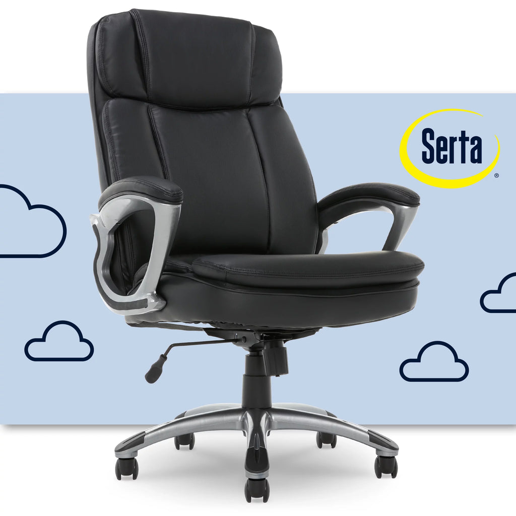 Black Faux Leather Executive Office Chair F9104