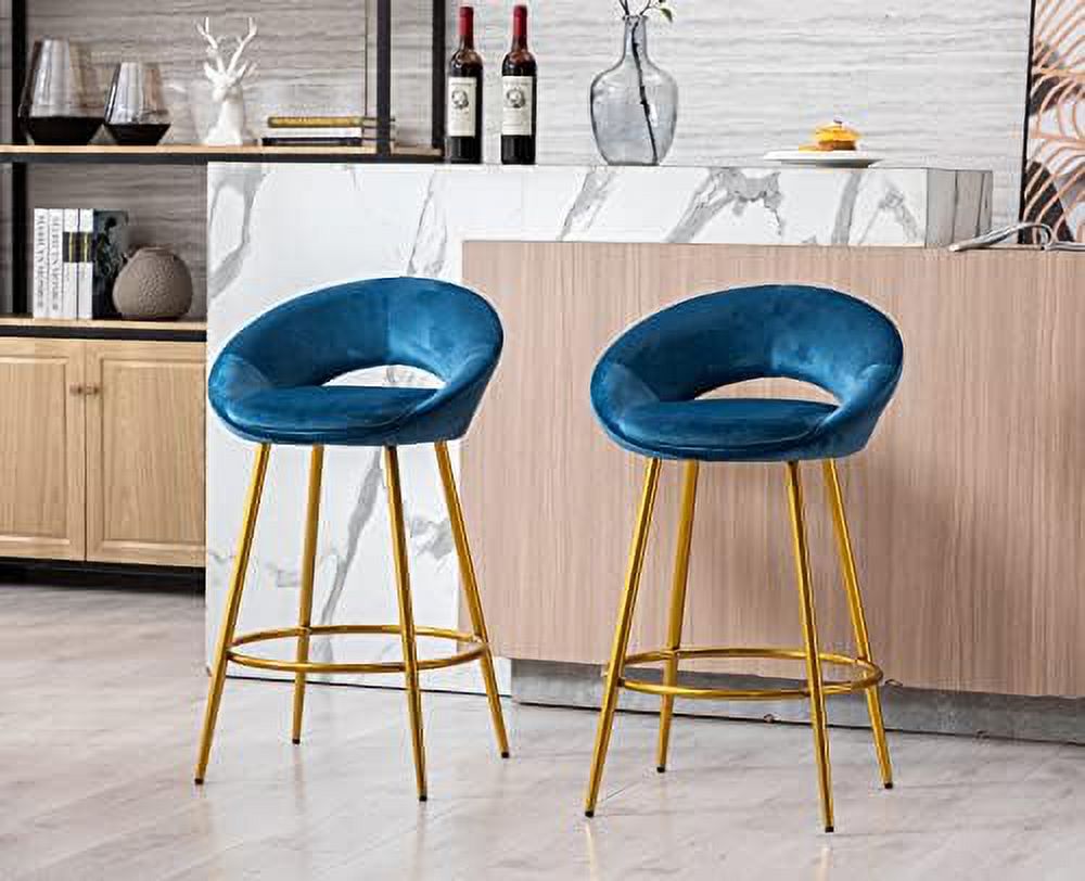 30" Velvet Stools with Gold Metal Legs F27071