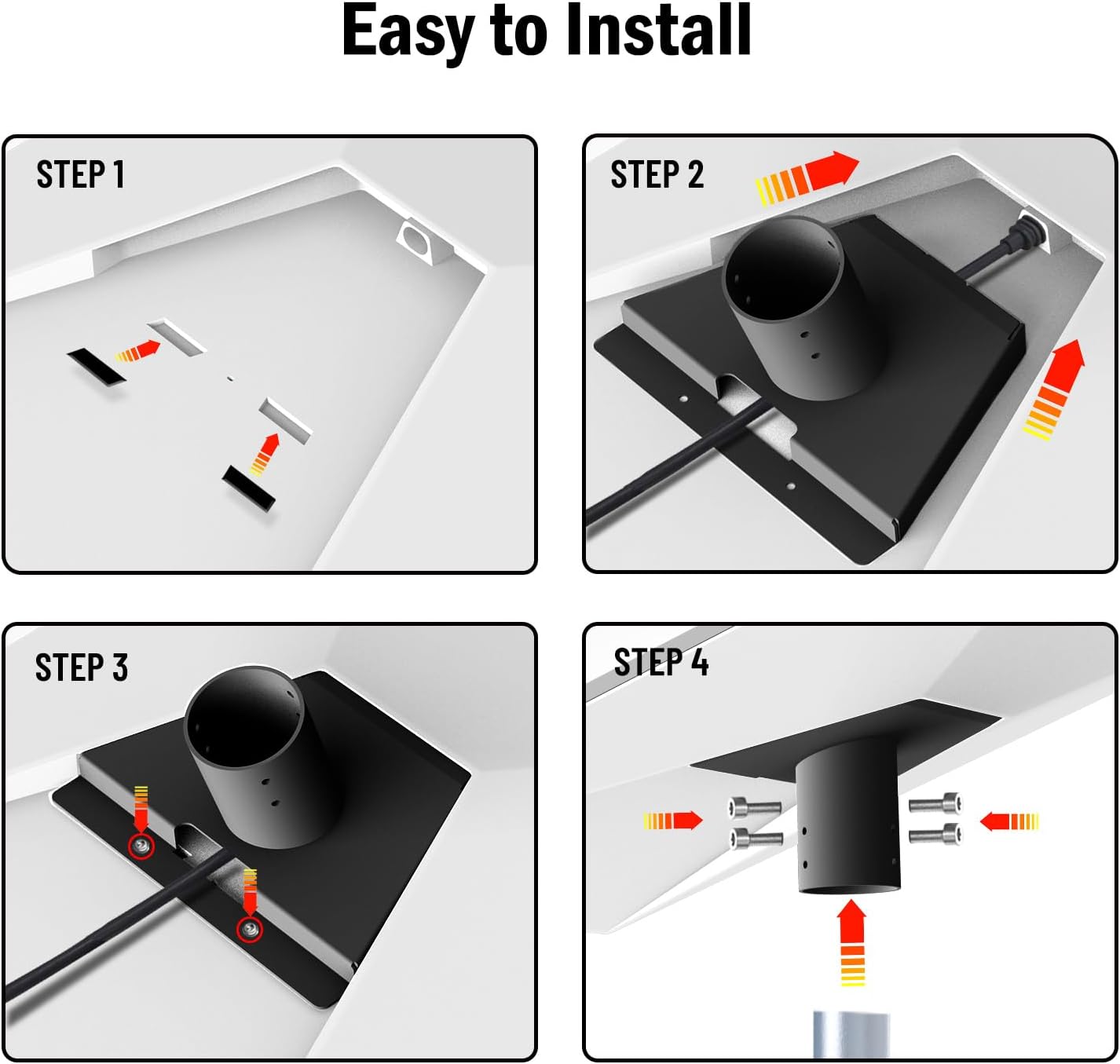 Black Starlink Gen 3 Roof Mount Adapter Y270