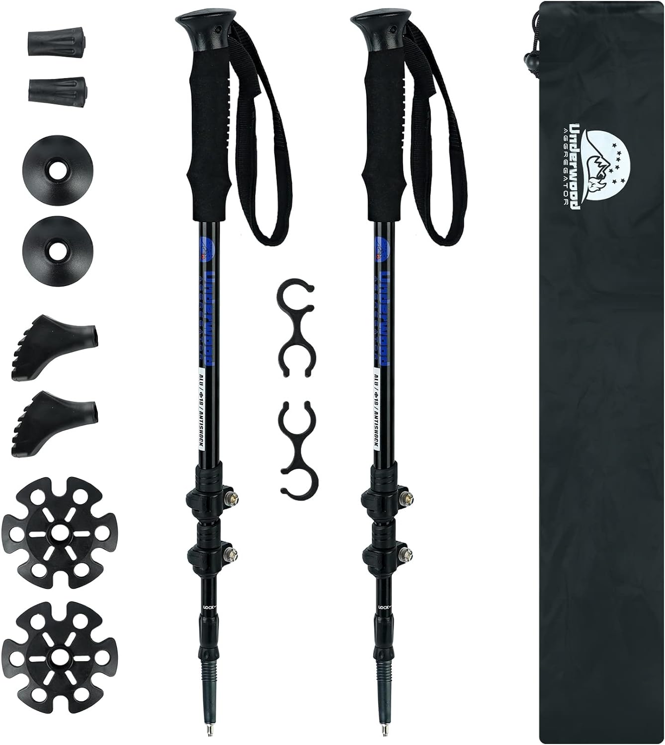 2 Pack Adjustable Aluminum Trekking Poles R9885
