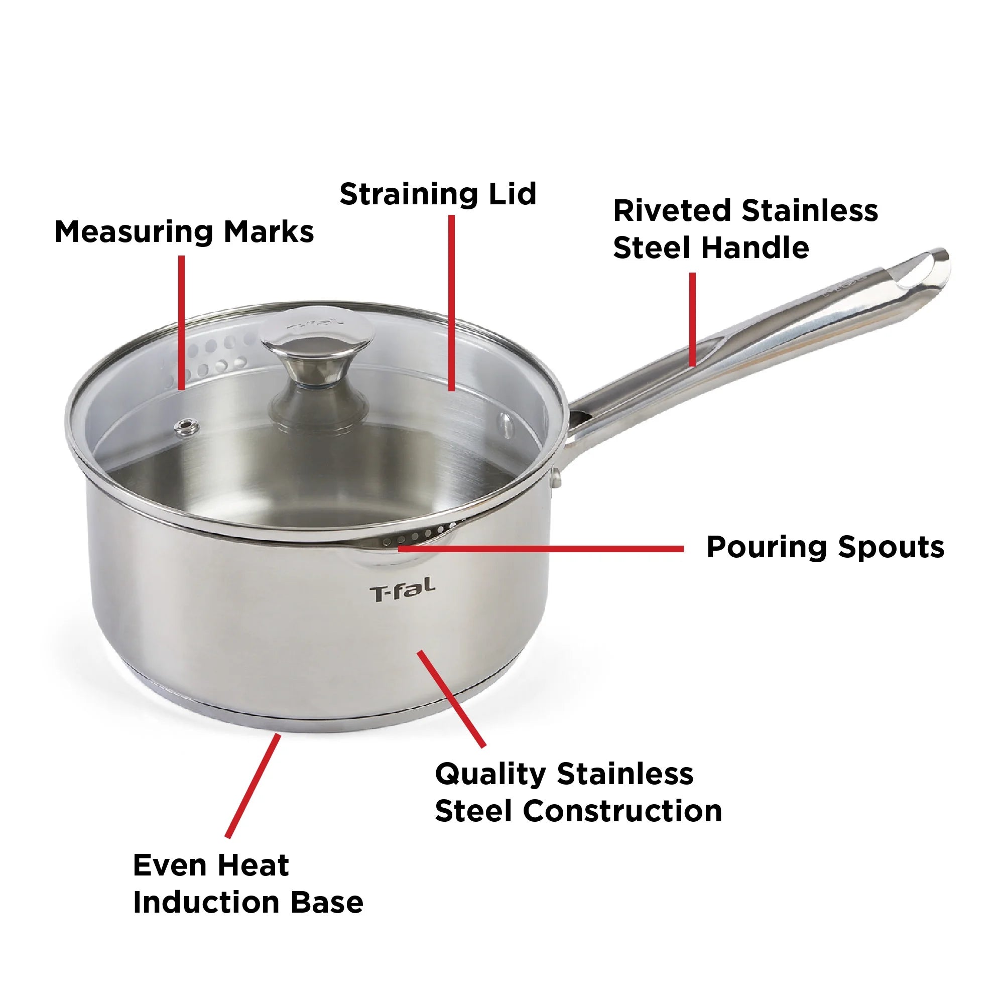 3 Quart Stainless Steel Sauce Pan with Lid D629328