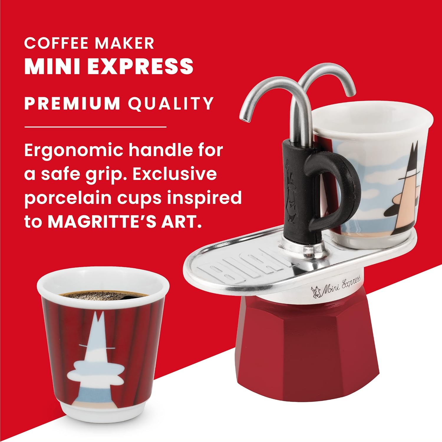 Red Aluminium Moka Set 2-Cup 2.8 Oz C51877