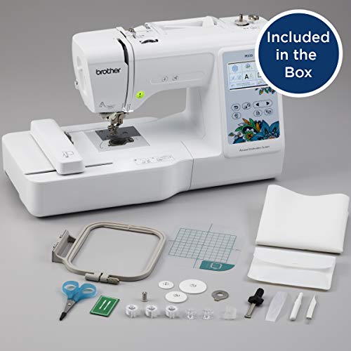 Embroidery Machine with 80 Built-in Designs, 4" x 4" Hoop Area, 3.2" LCD Touchscreen, USB Port, 9 Font Styles J164