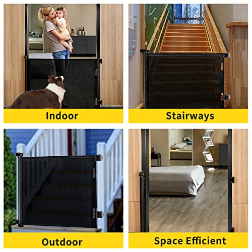 Retractable Mesh Baby Gate, 33" Tall, Extends up to 55" Wide, Gray U200086