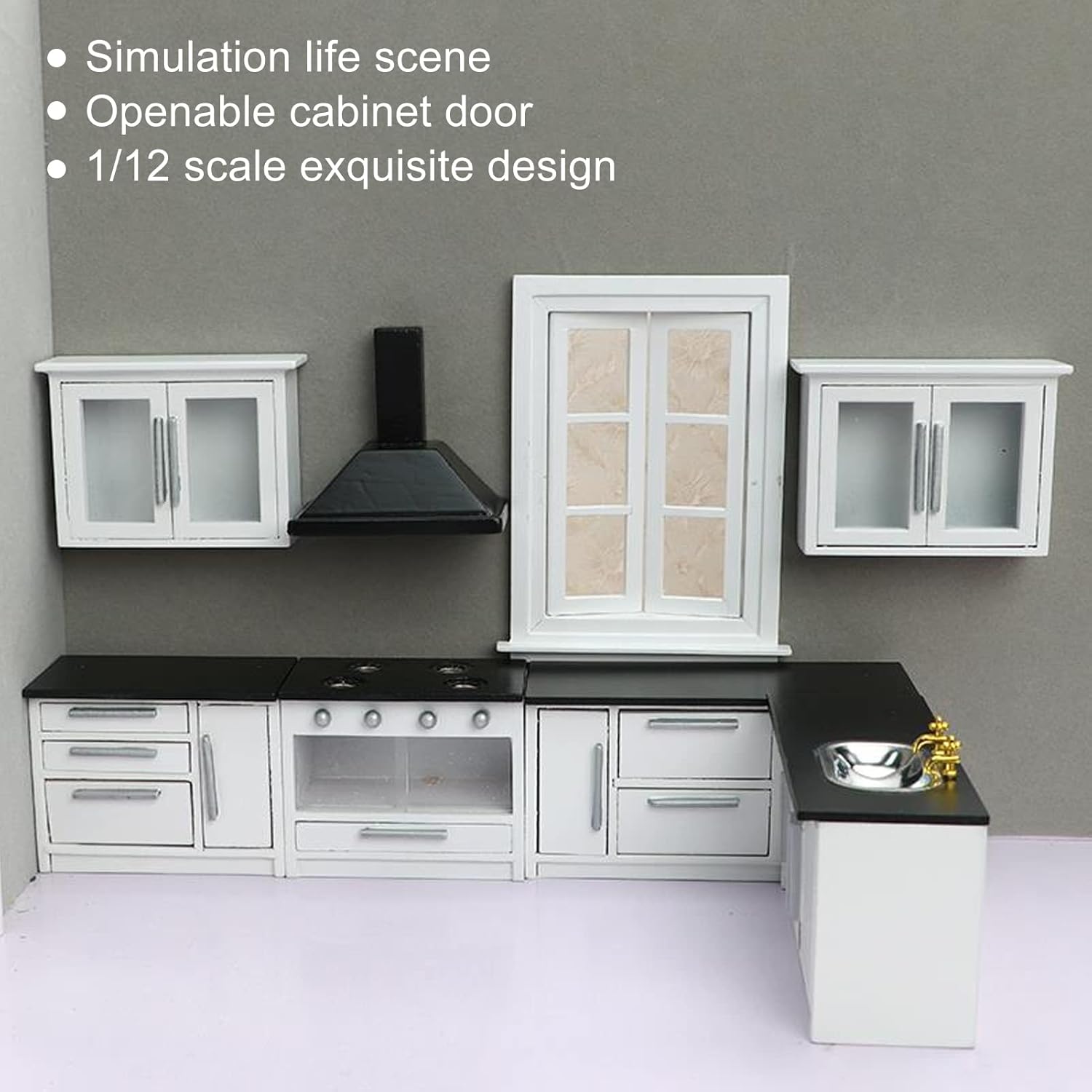 1:12 Mini Dollhouse Kitchen Cabinet Set T8537