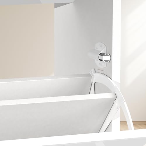 White 3 Tiers Slim Shoe Storage Cabinet U4523