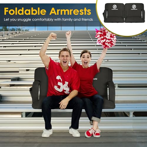 Half-fold Portable Bleacher Seat with Back Support and Cushion H189632