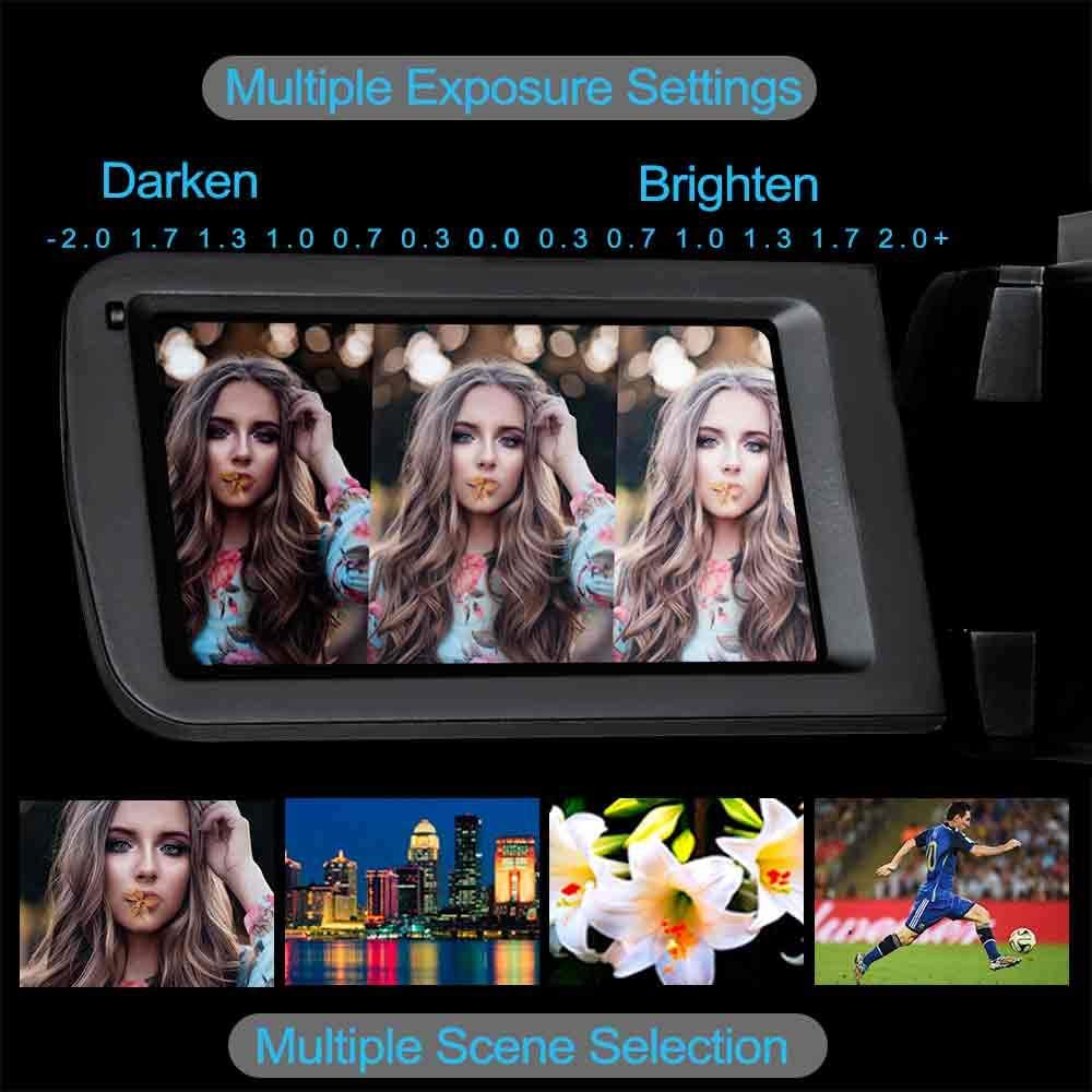 FHD 1080P 30FPS 24MP 16X Digital Zoom 3 Inch Touch Screen Video Camera with Remote Control and Tripod U64394