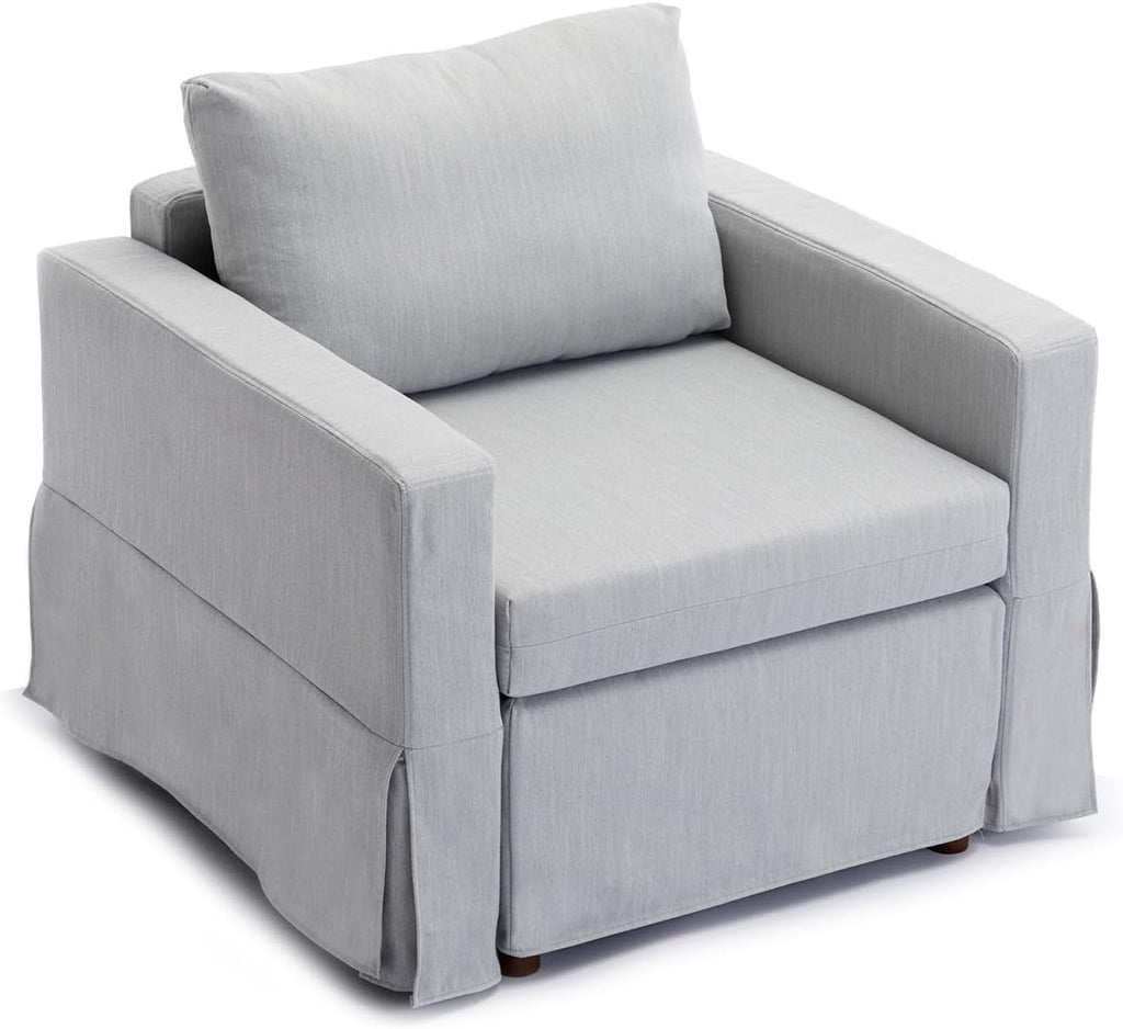 Light Grey Single Seat Module Sofa with 1 Ottoman A24286