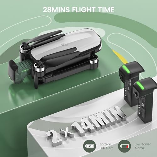 FPV Drone with 1080P HD Camera, Foldable RC Quadcopter with Brushless Motor, 2 Modular Batteries M8214