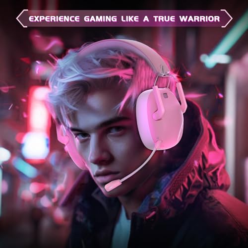 Black Wireless Gaming Headset with Bluetooth 5.3 and Noise Canceling Microphone H144116