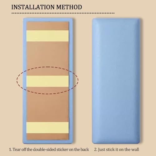 3D Headboard Padding, Waterproof Upholstered Wall Protection Panels (Blue, 150x60cm) D5628