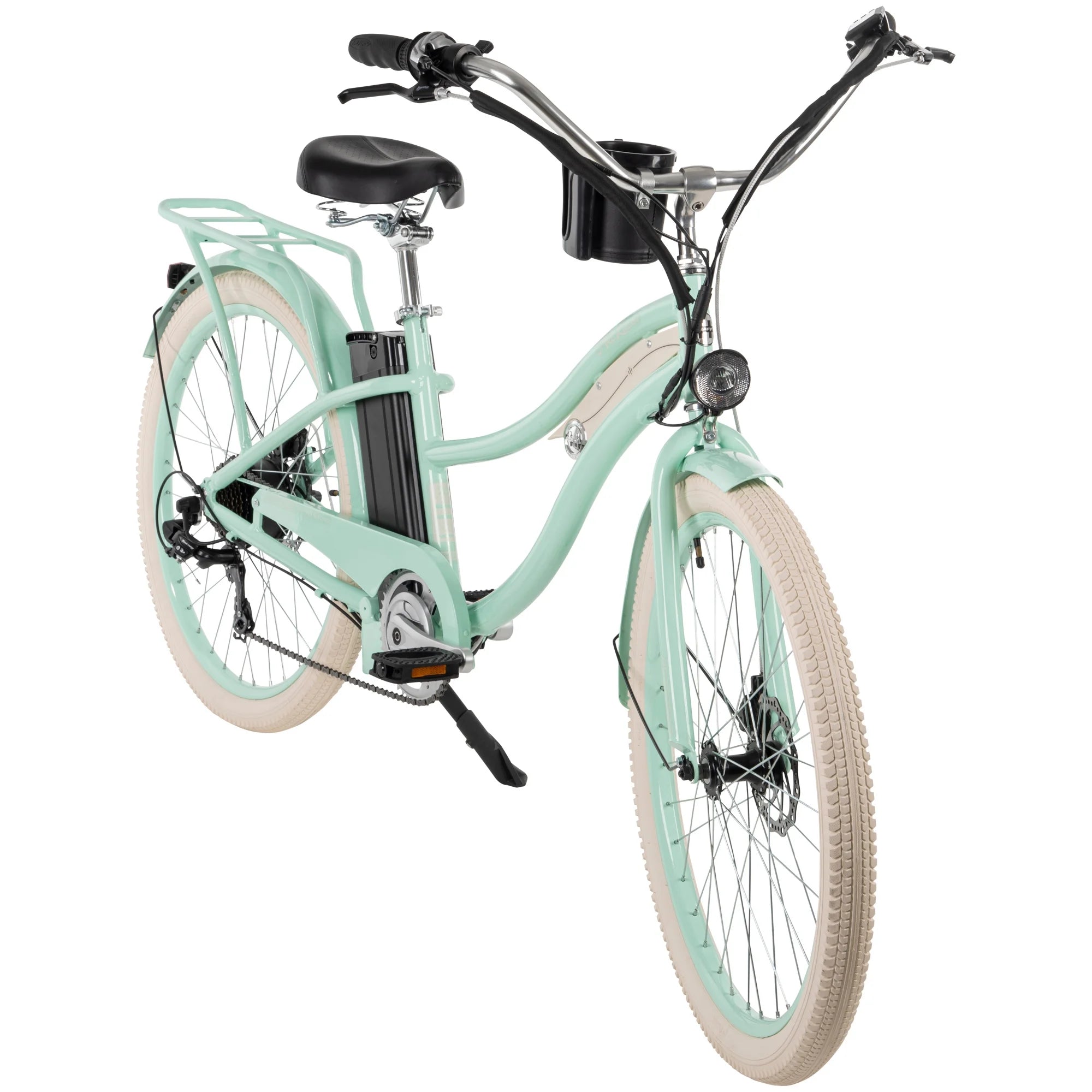 26-in 7-Spd Electric Cruiser Bike, Mint Green, 36V, 350W F1051