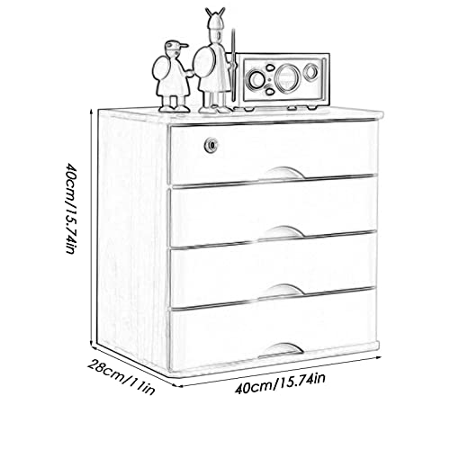 Solid Wood Desktop File Cabinet with Lockable Drawers R815614