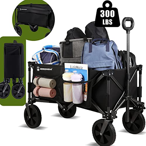 Black Collapsible Utility Wagon with 300 lbs Capacity G359