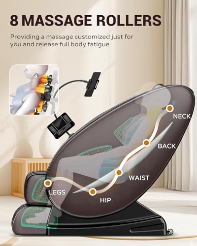 Black Faux Leather Full Body Massage Chair Recliner with Heat Therapy P77017
