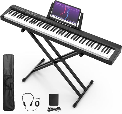 88 Key Semi Weighted Digital Piano with Stand, Built-In Speakers, Sustain Pedal, Bluetooth B23939