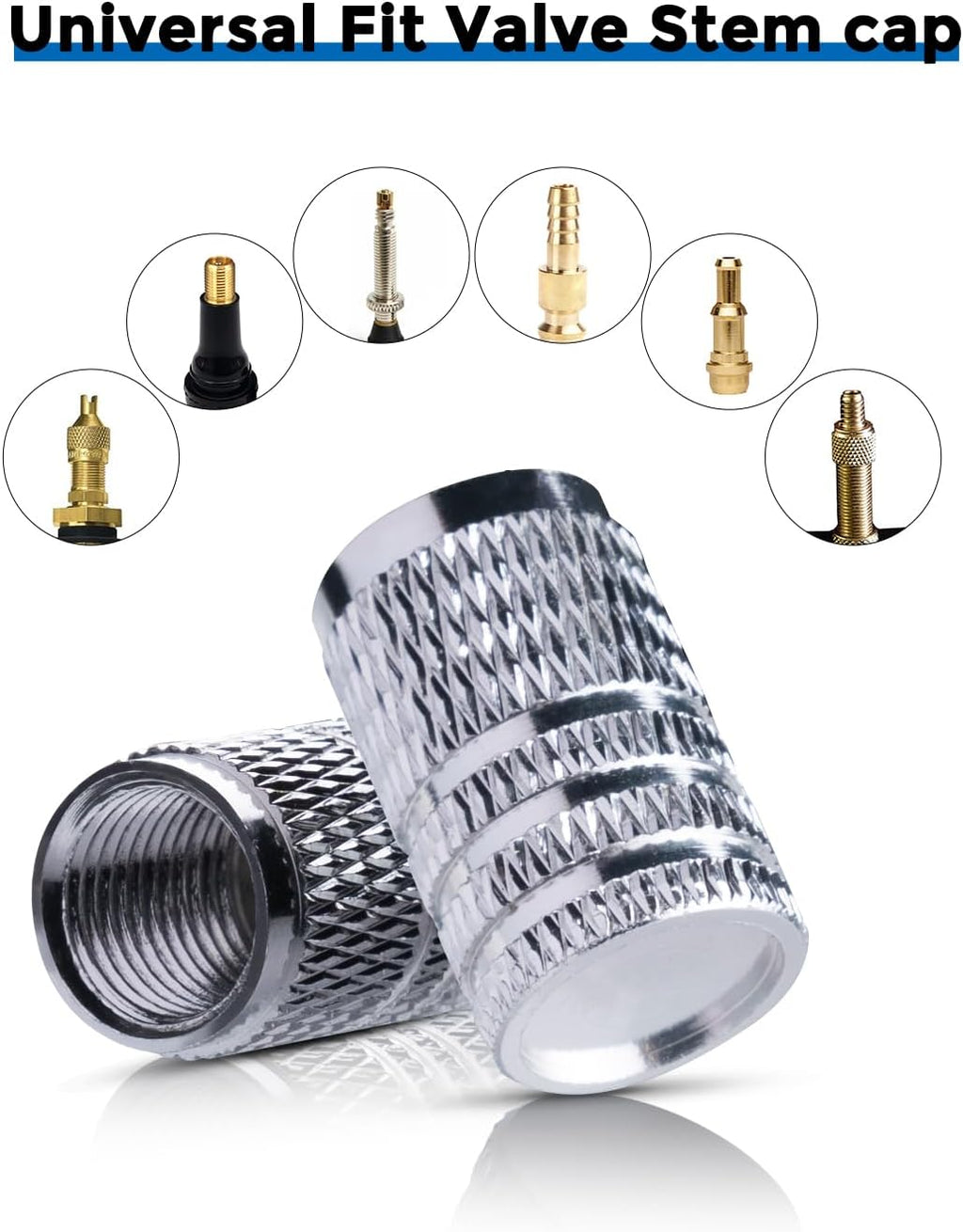 Grey Tire Valve Stem Caps 4 Pack R5814