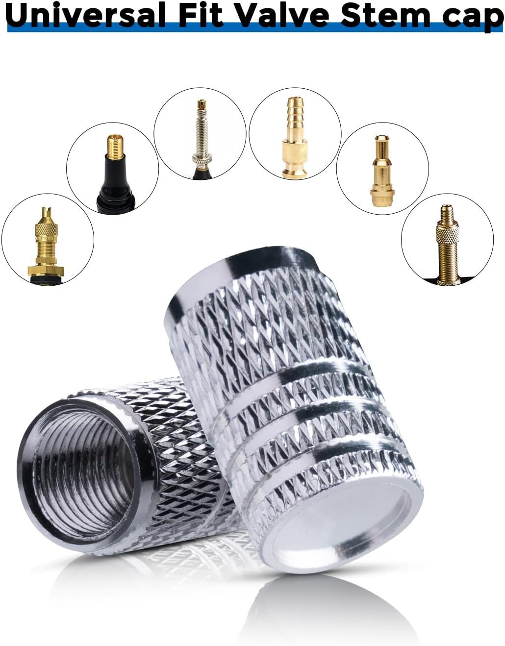 Grey Tire Valve Stem Caps 4 Pack R5814