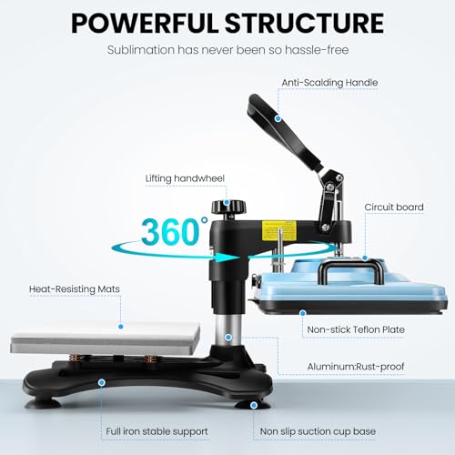 15"x12" 8 in 1 Swing Away Heat Press Machine O99310