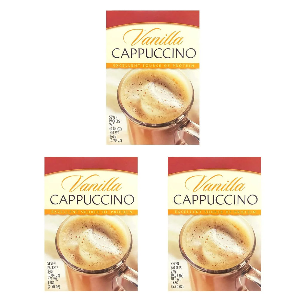 Vanilla Cappuccino 15g Protein Low Calorie Low Carb Low Sugar 7 Servings Per Box 3 Pack H46918