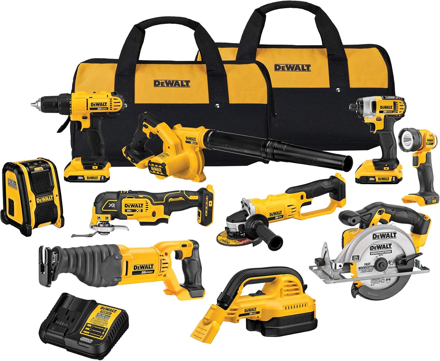 20V Max Cordless Drill Combo Kit, 10-Tool S6996