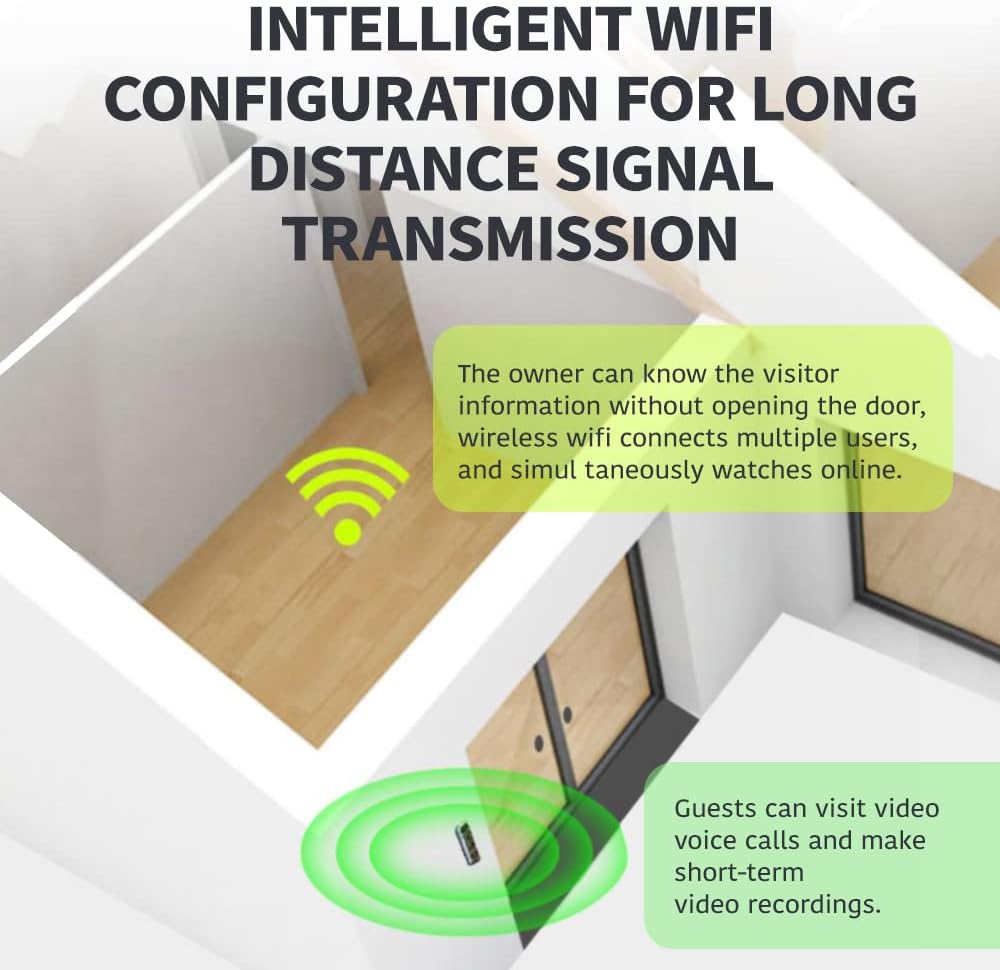 Wireless WiFi Video Doorbell HD Security Camera with Motion Detection Night Vision Two-Way Talk A974