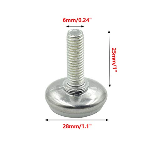 Pack of 36 Adjustable Furniture Leg Leveller M8 x 25mm J834884
