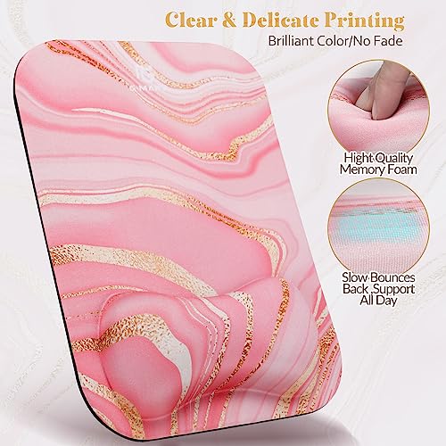 Black Golden Marble Ergonomic Mouse Pad with Wrist Support Z16571