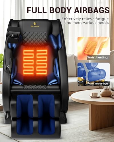 Black Faux Leather Full Body Massage Chair Recliner with Heat Therapy P77017