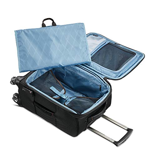 Black Carry-On 21-Inch Expandable Softside Luggage with Spinner Wheels D7676
