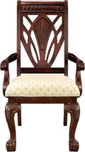 Dark Cherry Fabric Upholstered Dining Armchairs 2pc Set K33101