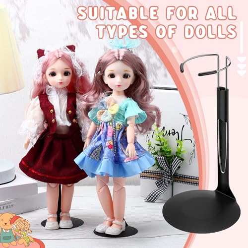 24 Pcs Adjustable Doll Stands with Expandable Waist Wire (White, Silver) C536775