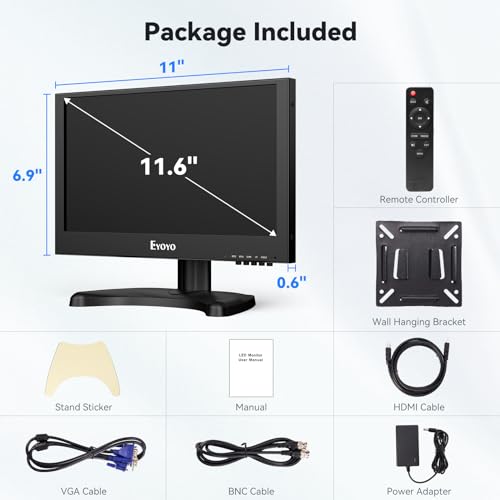 12 inch 1920x1080 IPS LCD Monitor with VGA HDMI BNC AV USB Input Metal Housing R297