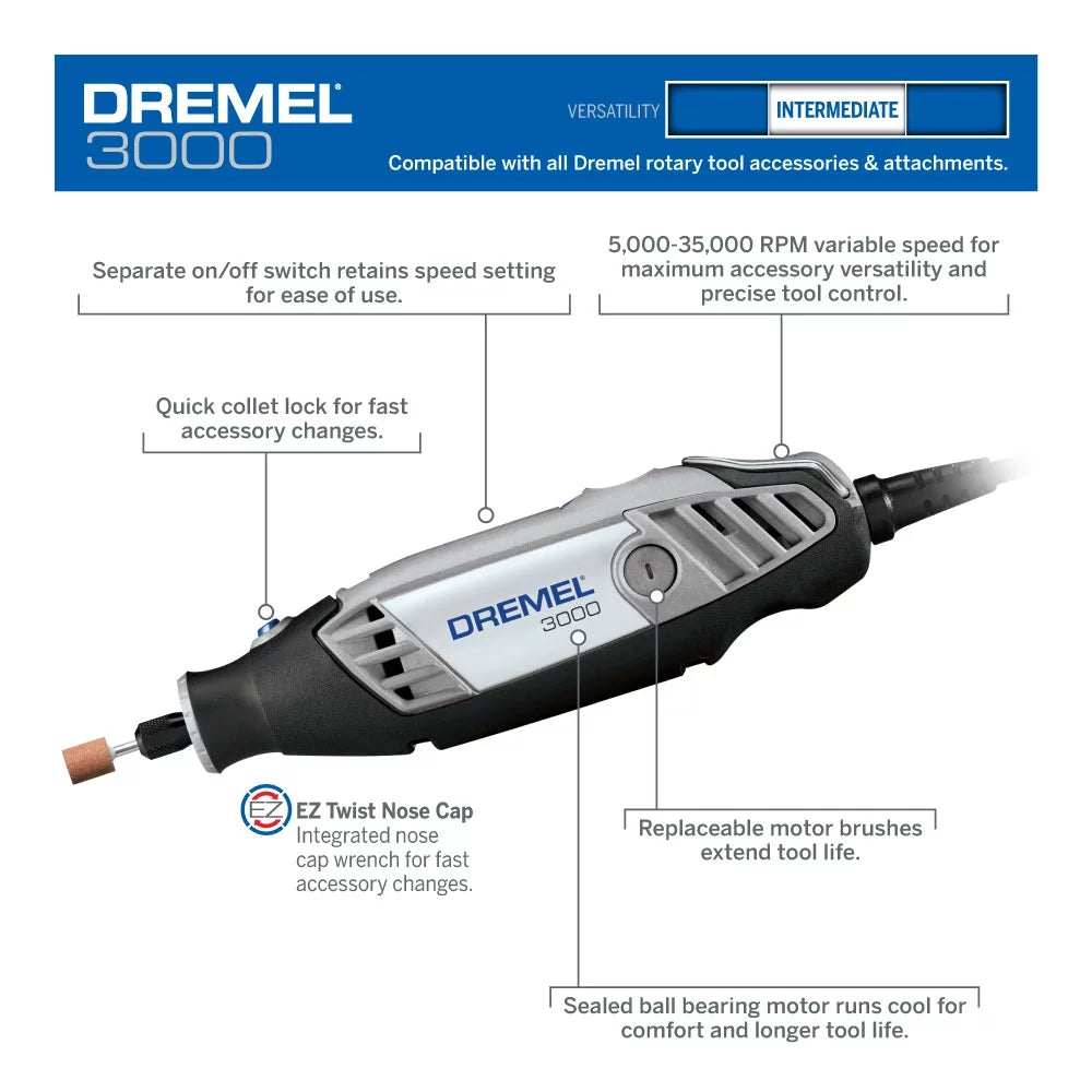 Variable Speed Rotary Tool Kit with 28 Accessories F84893