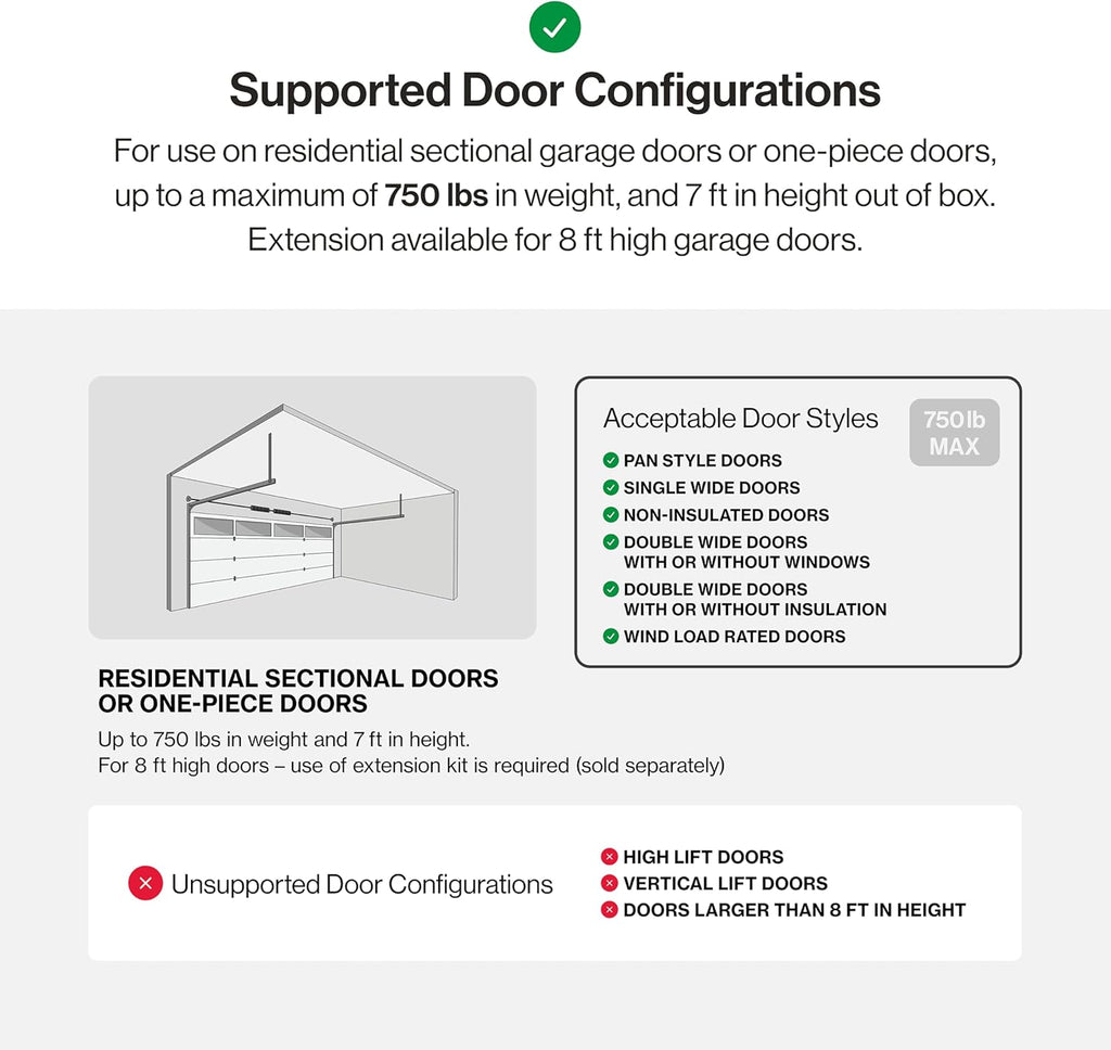 Garage Door Opener with Belt Drive and two Remotes C636
