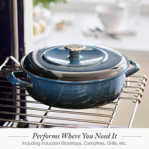 Round 4QT Enameled Iron Casserole Braiser with Lid F693