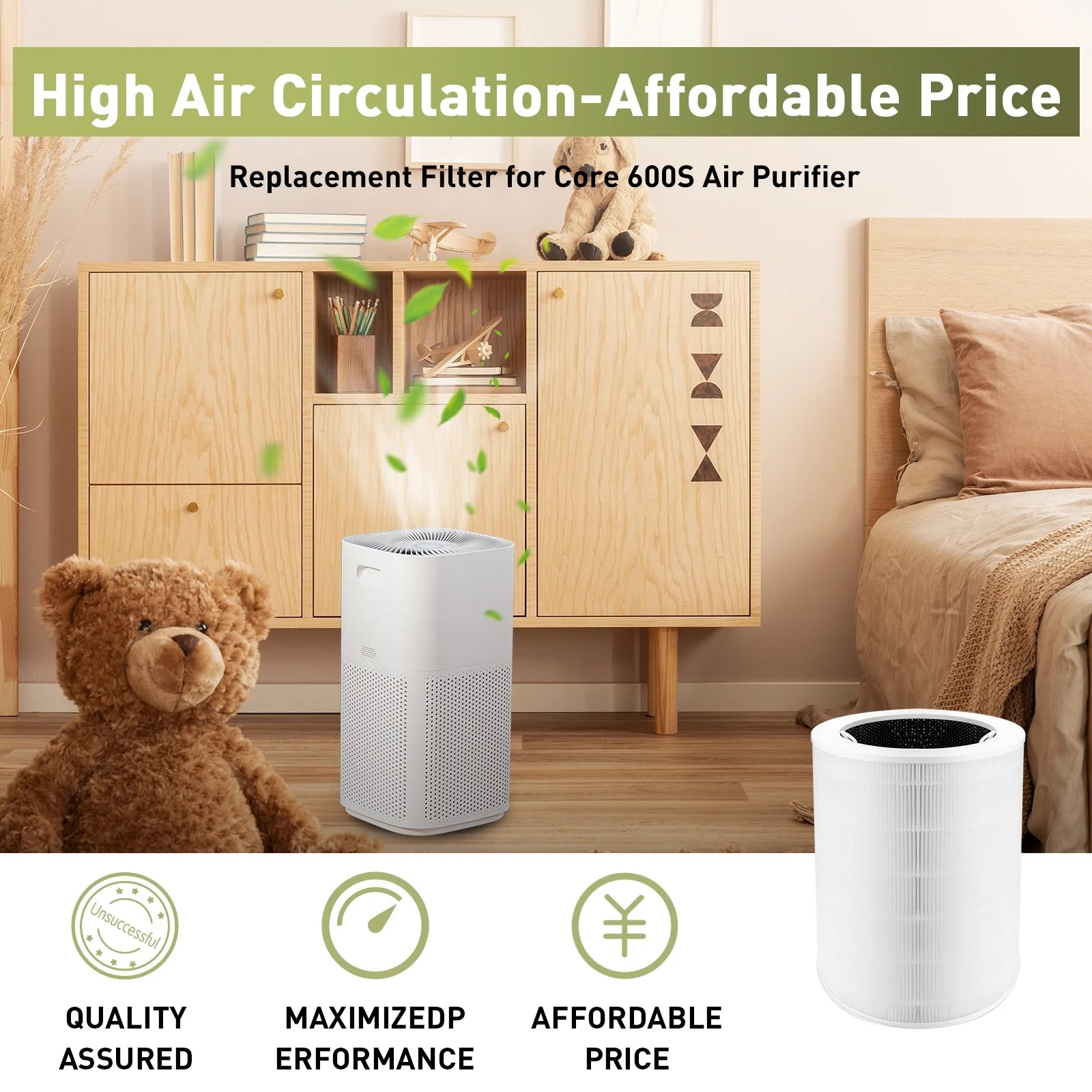 1 Pack H13 True HEPA Activated Carbon Replacement Filter H355336