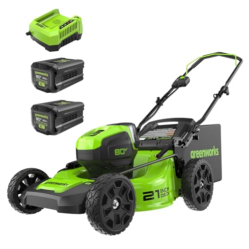 80V 21" Brushless Cordless Push Lawn Mower with 2.0Ah Batteries and Rapid Charger C108866