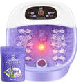 Blue Foot Spa Bath Massager with Heat Bubbles, Vibration Massage, Jets, Red Light, 22 Massage Rollers, Adjustable Temp Q20095