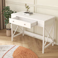 White Work Study Desk with Storage Drawer K200470