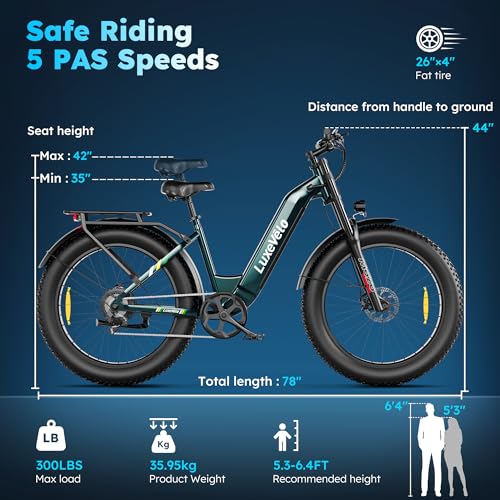 26"x4" Fat Tire Electric Mountain Bike with 1000W Peak Motor M439607